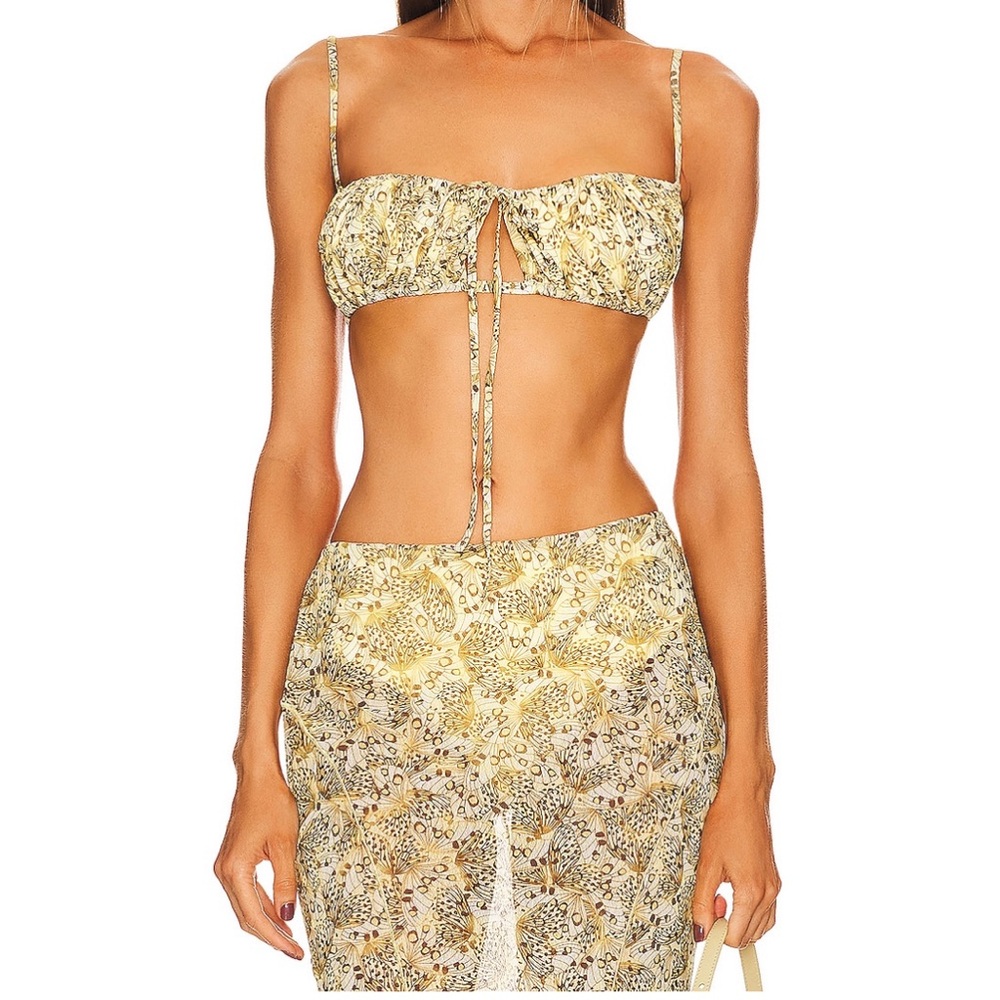 Camila Coelho Yellow Floral Two-Piece Skirt Set - Picture 4 of 8